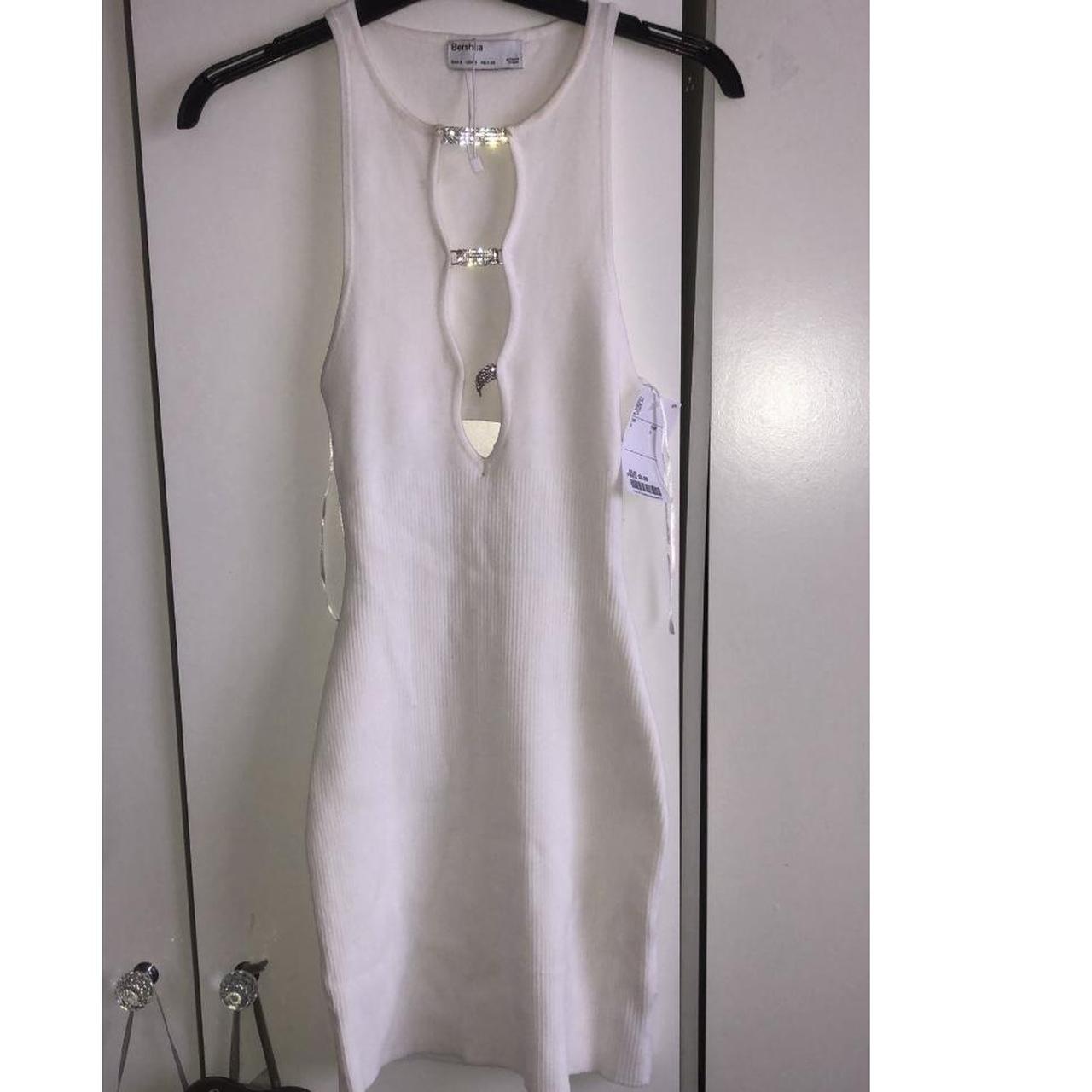 Gorgeous Crystal detail bershka white dress size... - Depop