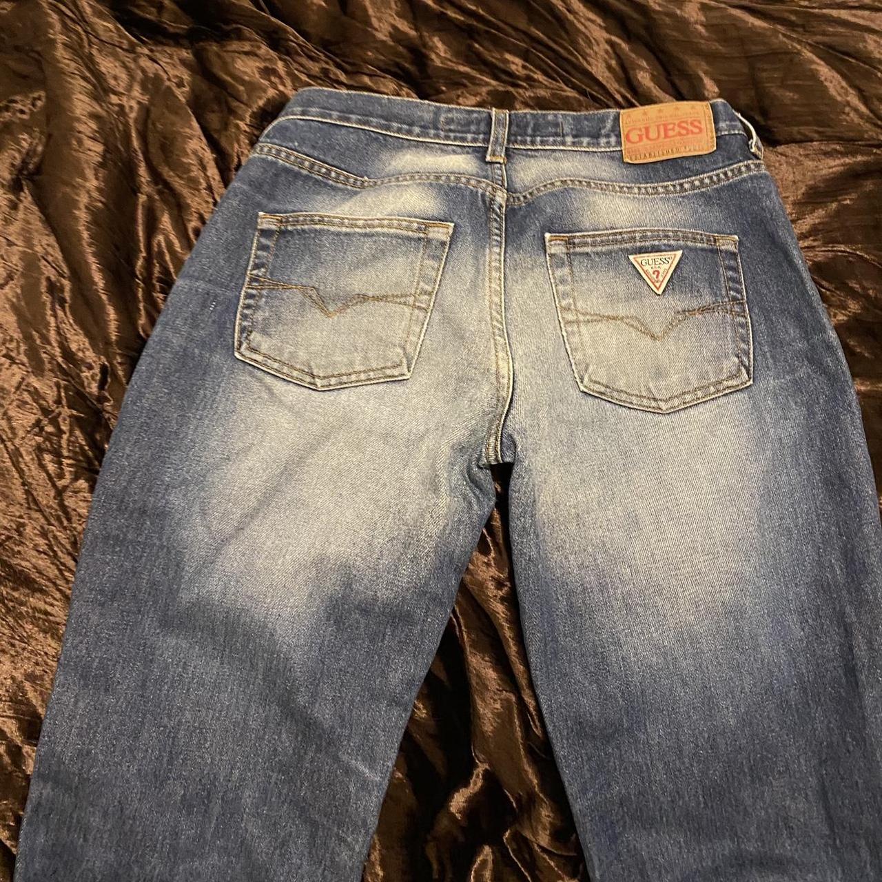 super cute guess flare vintage low rise jeans good ... - Depop