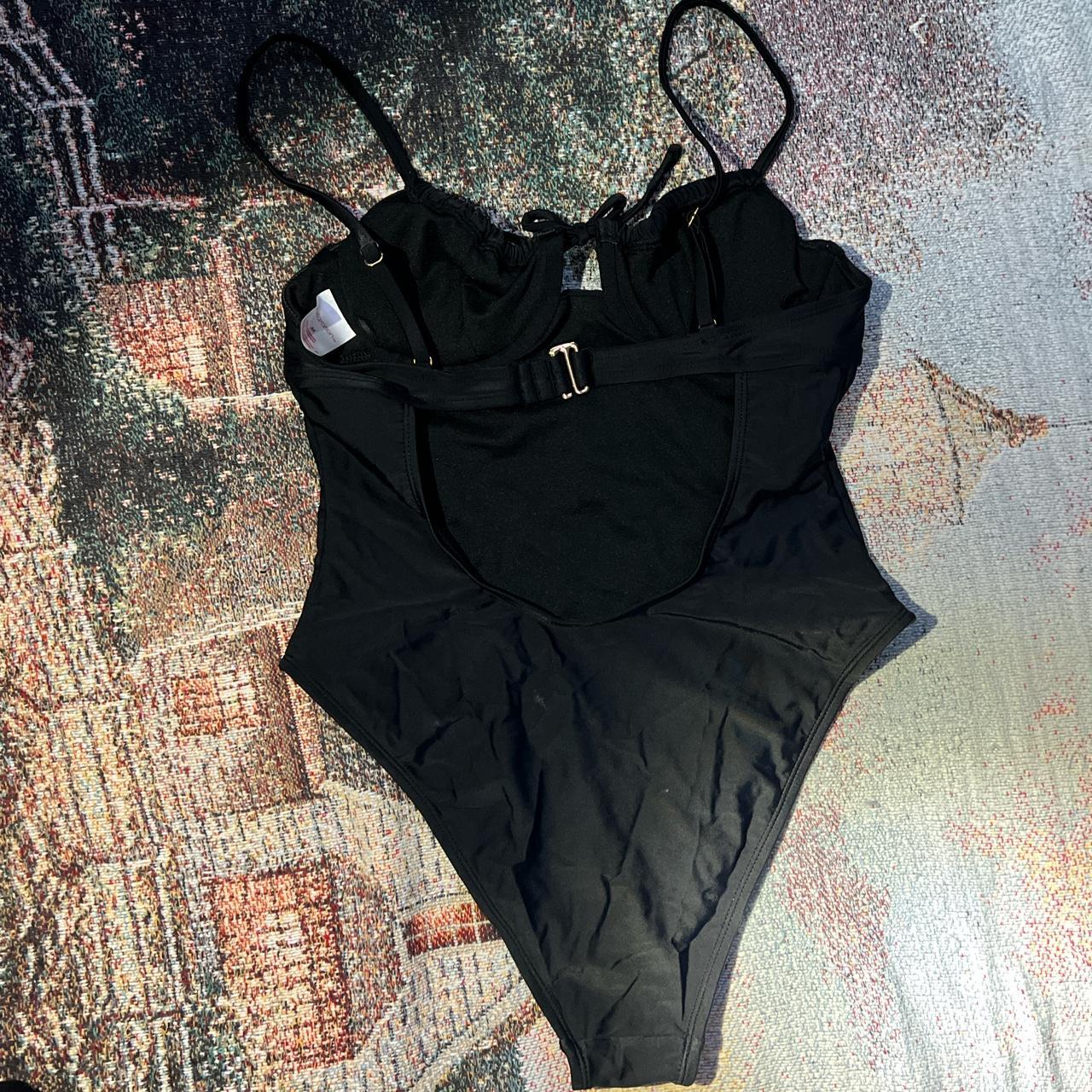 -Black Full Piece Swim Suit -Only worn once, No... - Depop