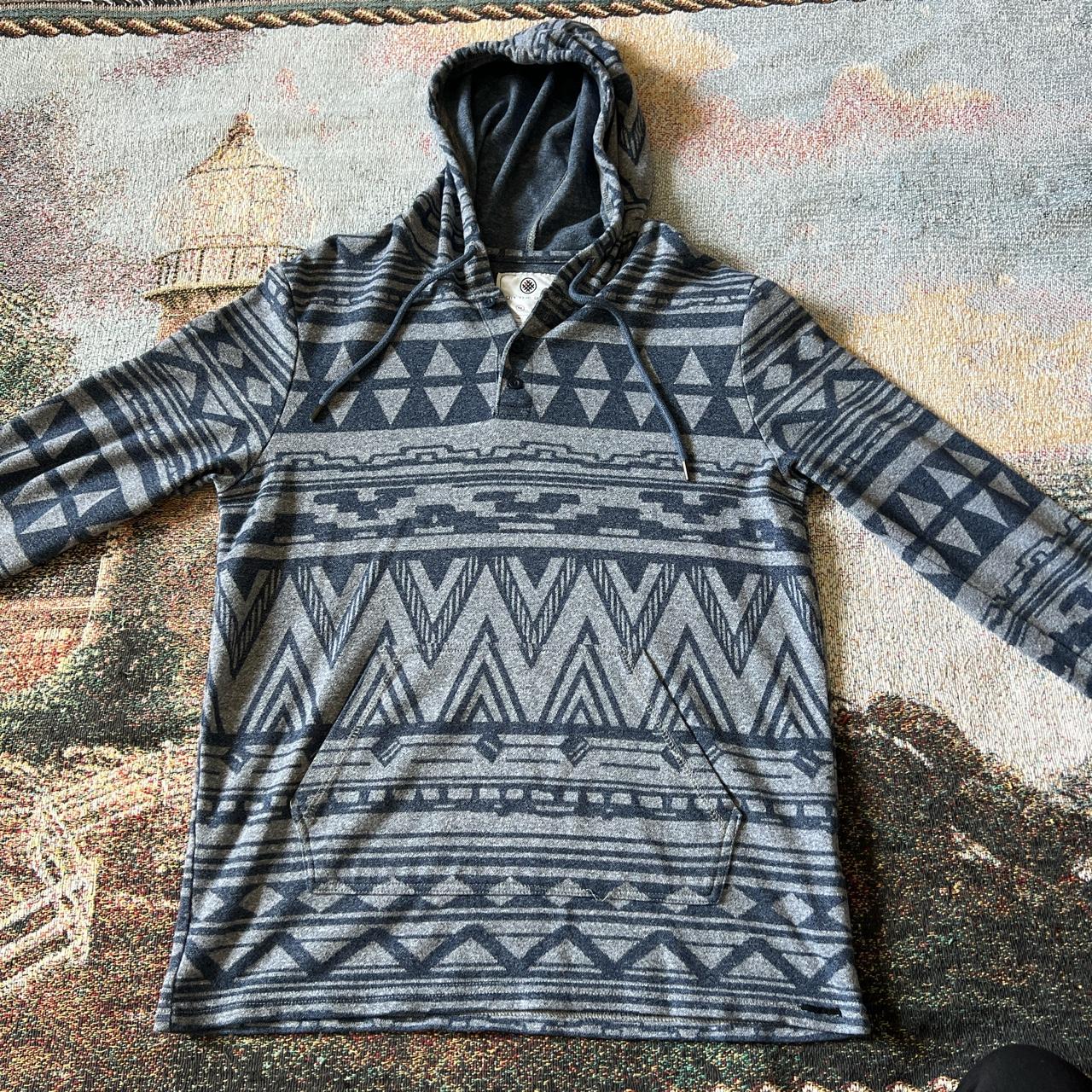 On The Byas Tribal Boho Hoodie Size Medium No Depop