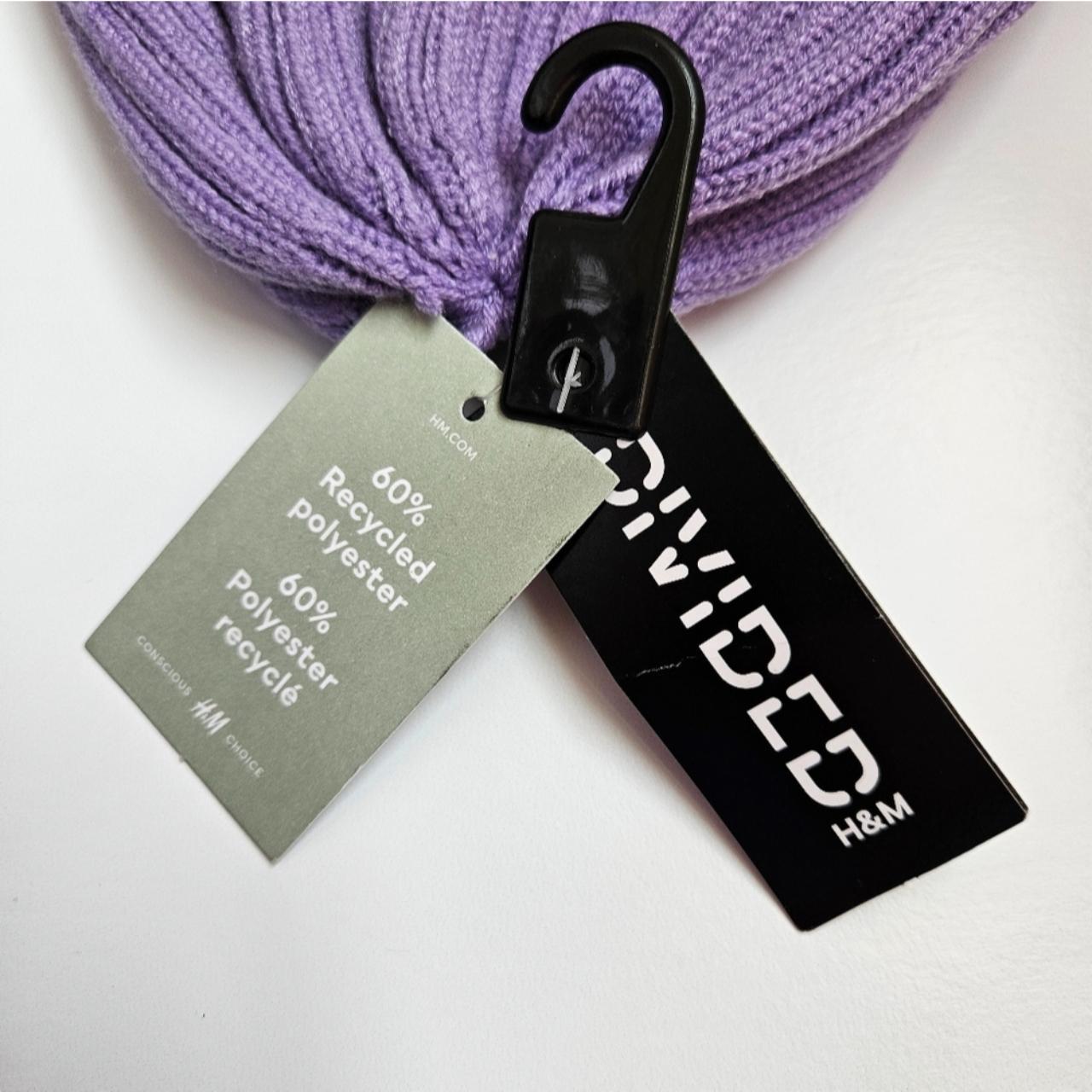 H&M Divided H&M Rib Knit Lavender Purple Beanie Hat... - Depop
