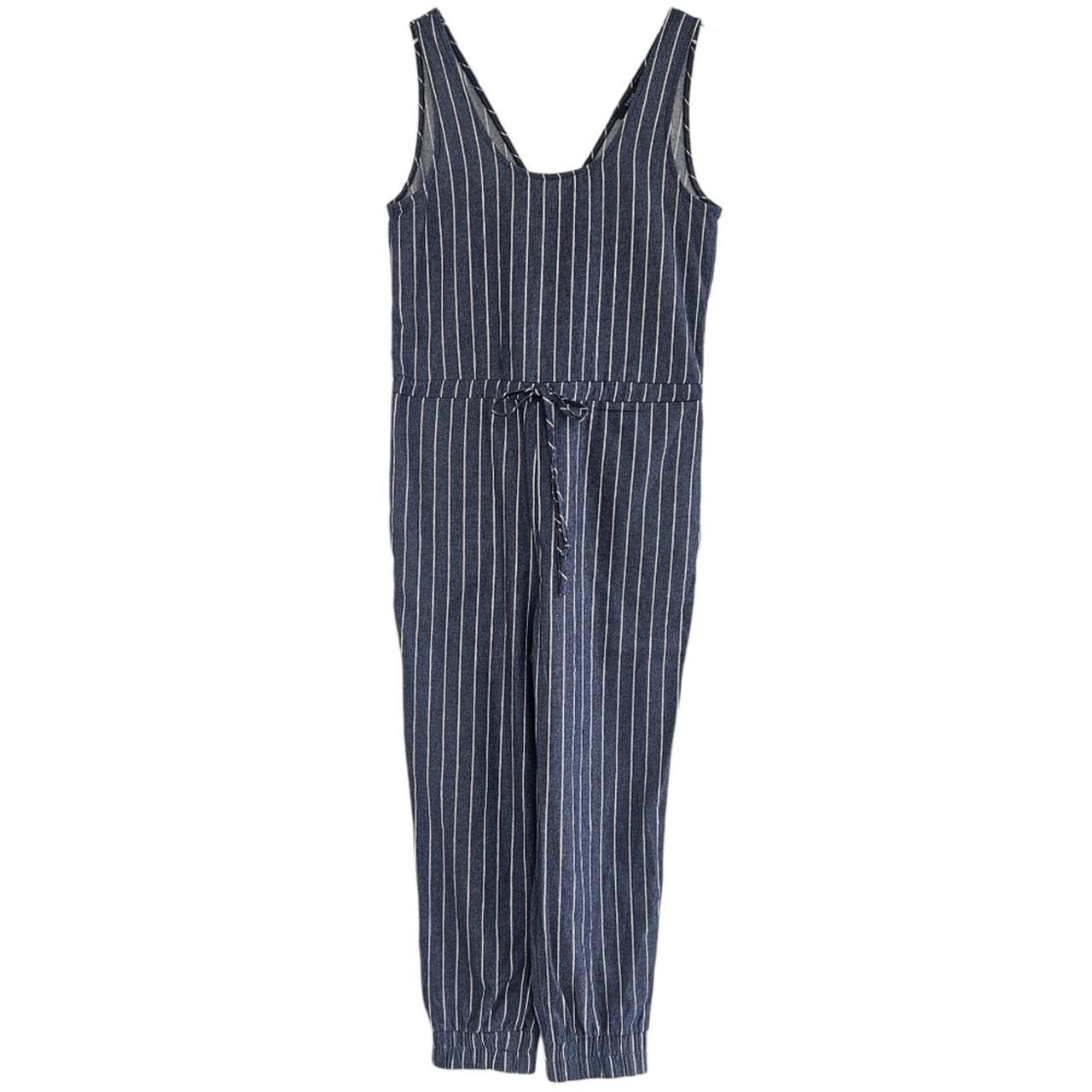 Anthropologie Drew Striped Jumpsuit Blue 2024 Size Small