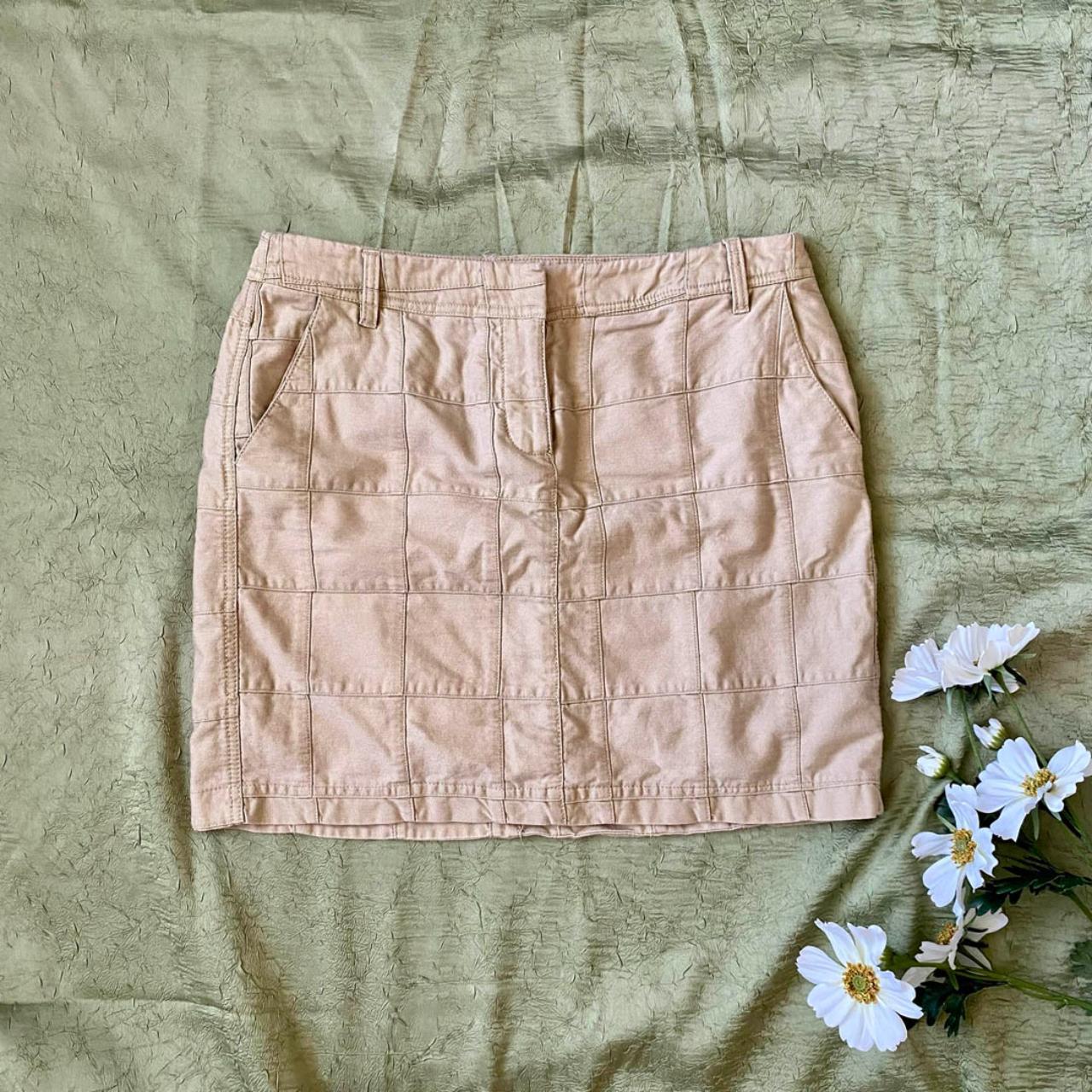 Y2K khaki patchwork cargo mini skirt features a... - Depop