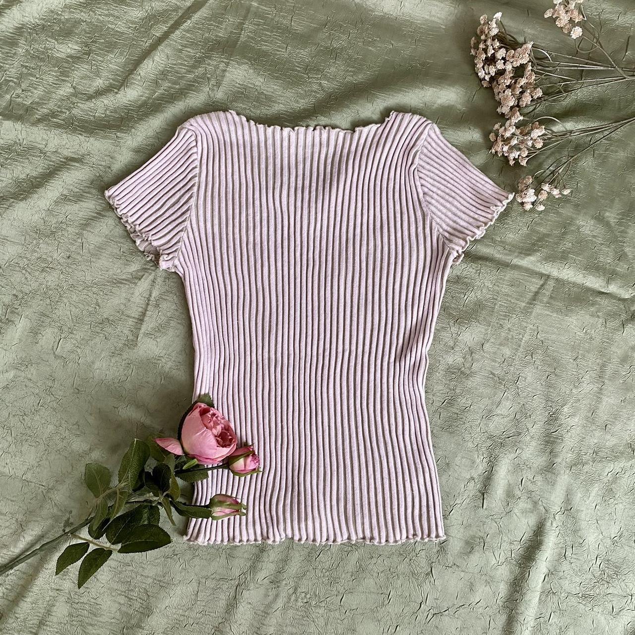 Light pink coquette balletcore lace up tee with - Depop