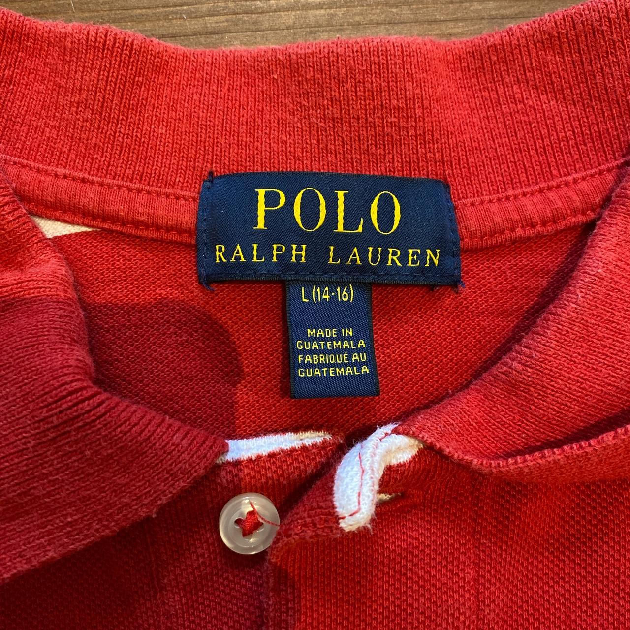 Polo Ralph Lauren Red and White Shirt | Depop