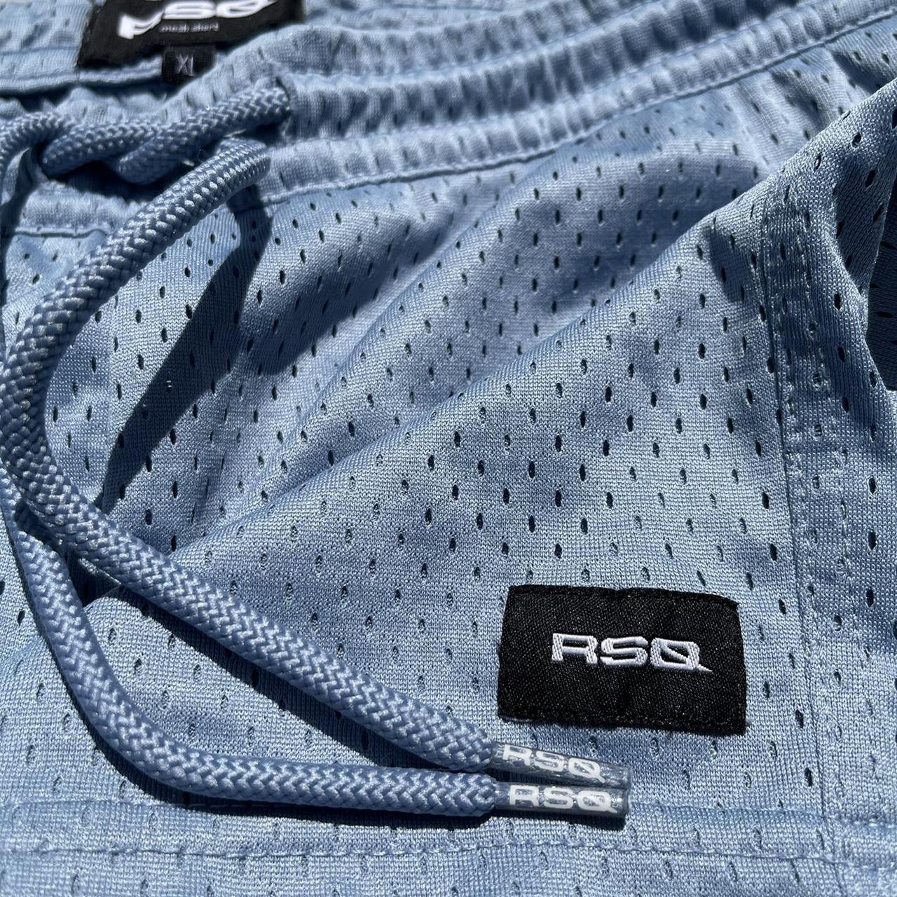 RSQ Men's Blue and Silver Shorts | Depop