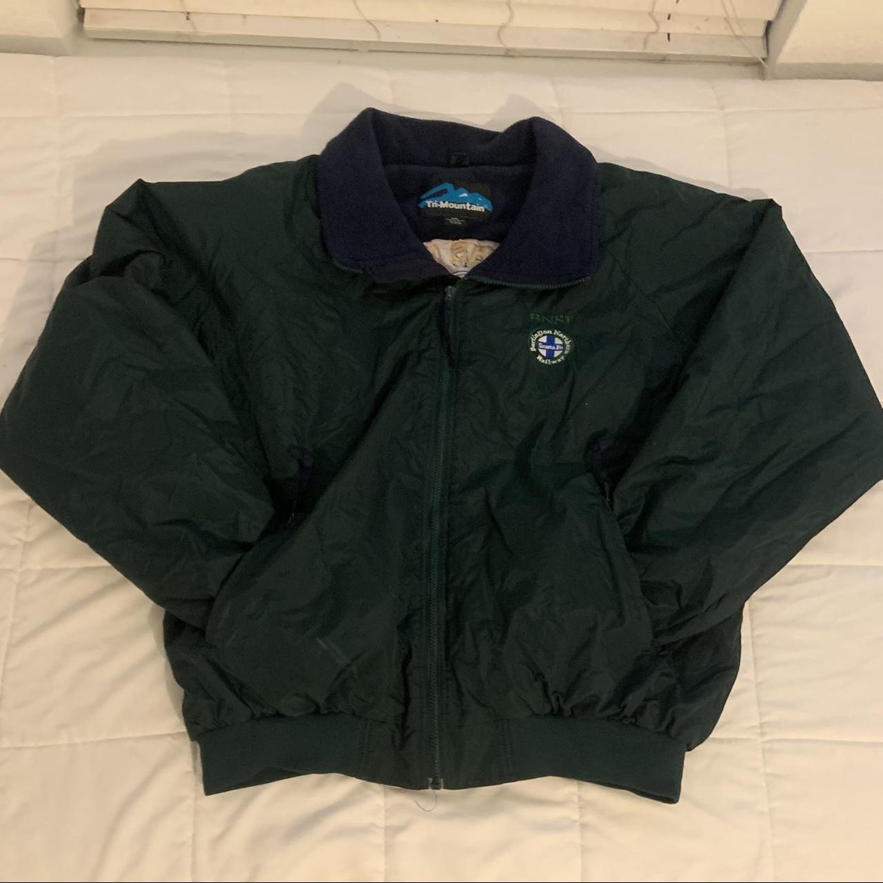 Men's Navy and Green Jacket | Depop