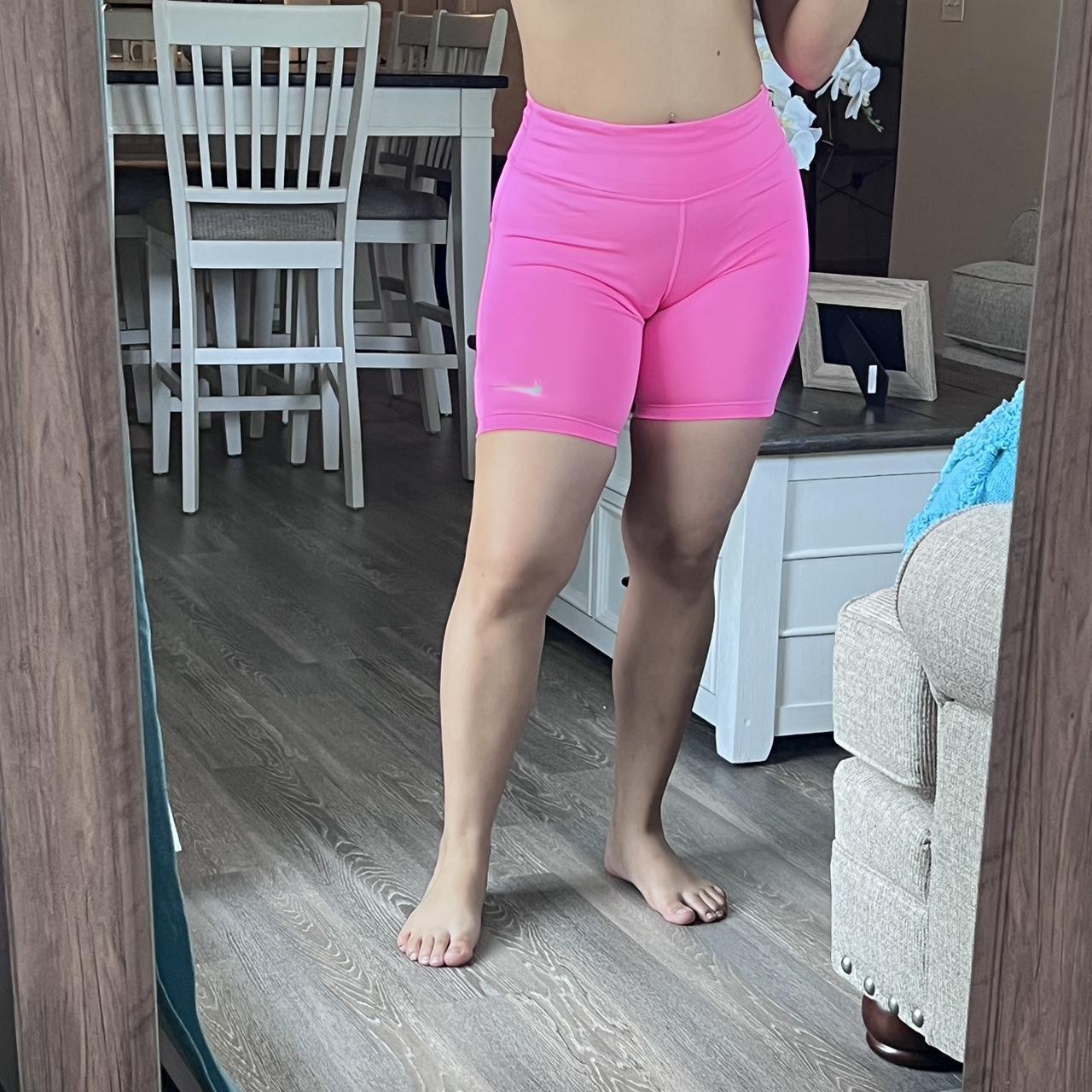 pink nike biker shorts