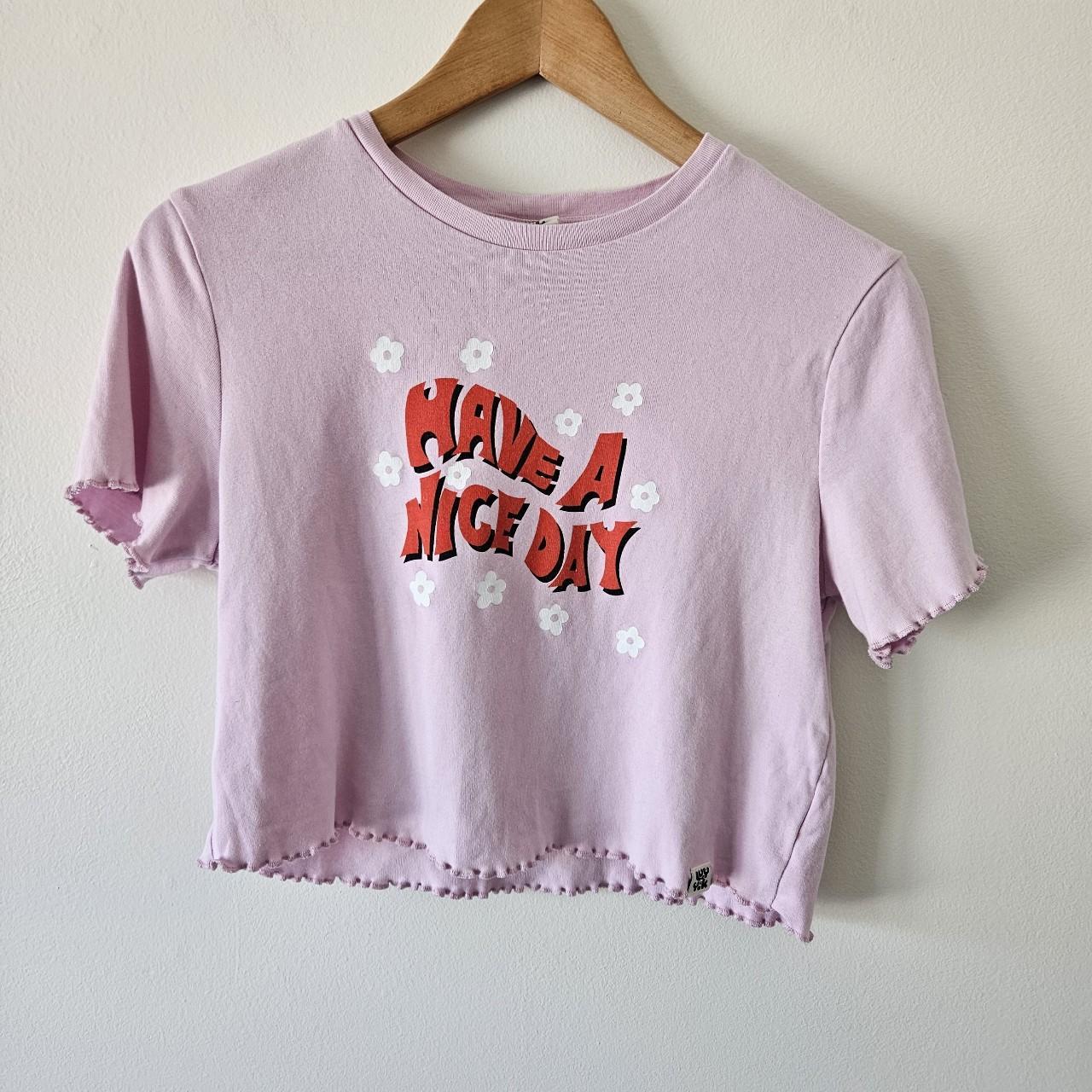 Lucy and Yak Women's Pink and Purple Crop-top | Depop