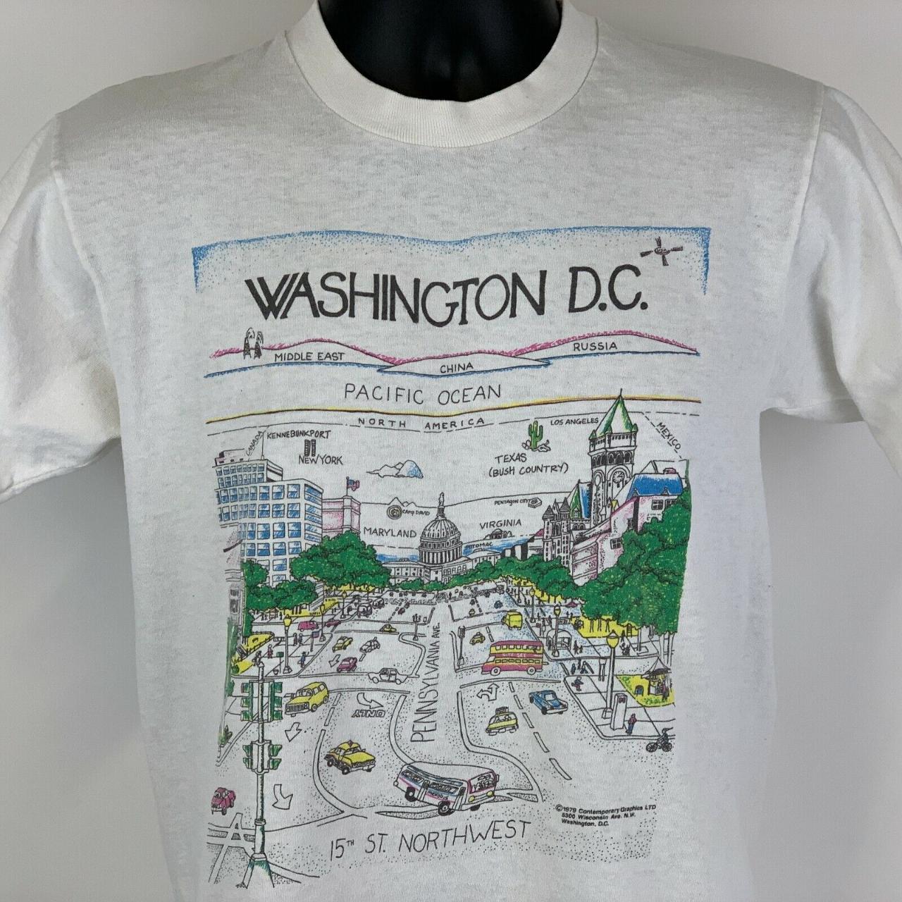 Vintage 80s Washington DC Pennsylvania Ave Map T...