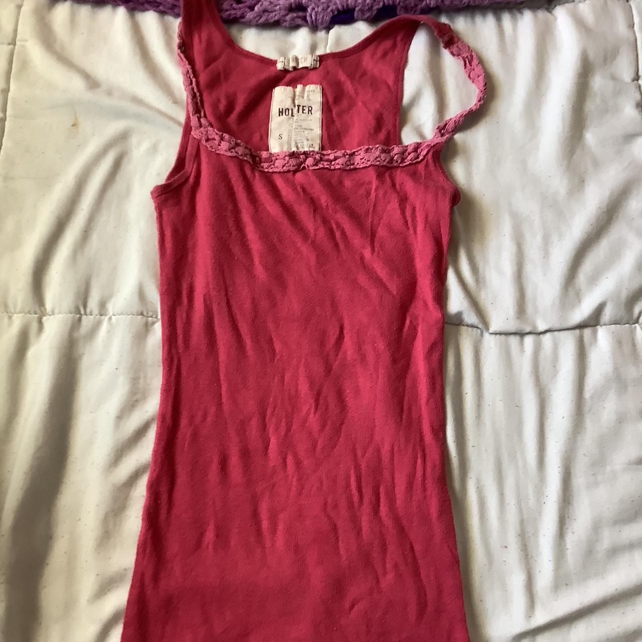 Hollister Co. Women's Pink and Burgundy Vest | Depop