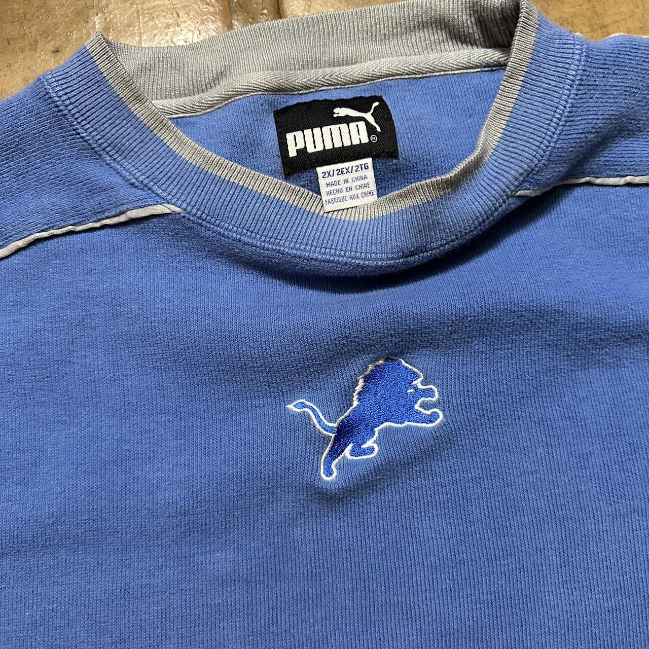 Puma Men's Blue and Grey Jumper | Depop