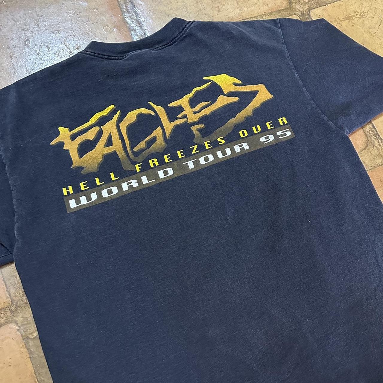 VINTAGE EAGLES BAND T-SHIRT HELL FREEZES OVER 95 - Depop