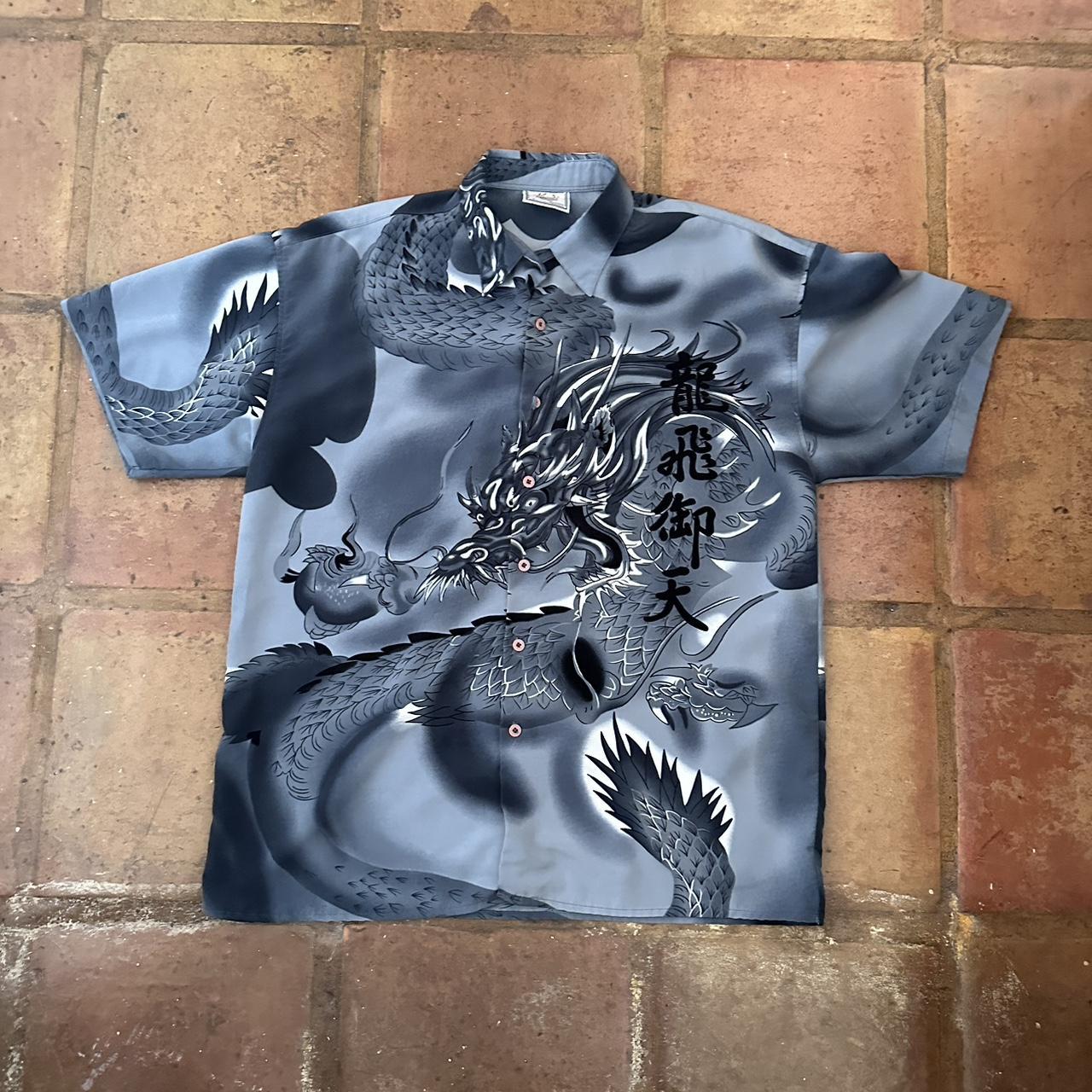 Vintage 2001 Kudi Collection Dragon Button Up Shirt | Depop