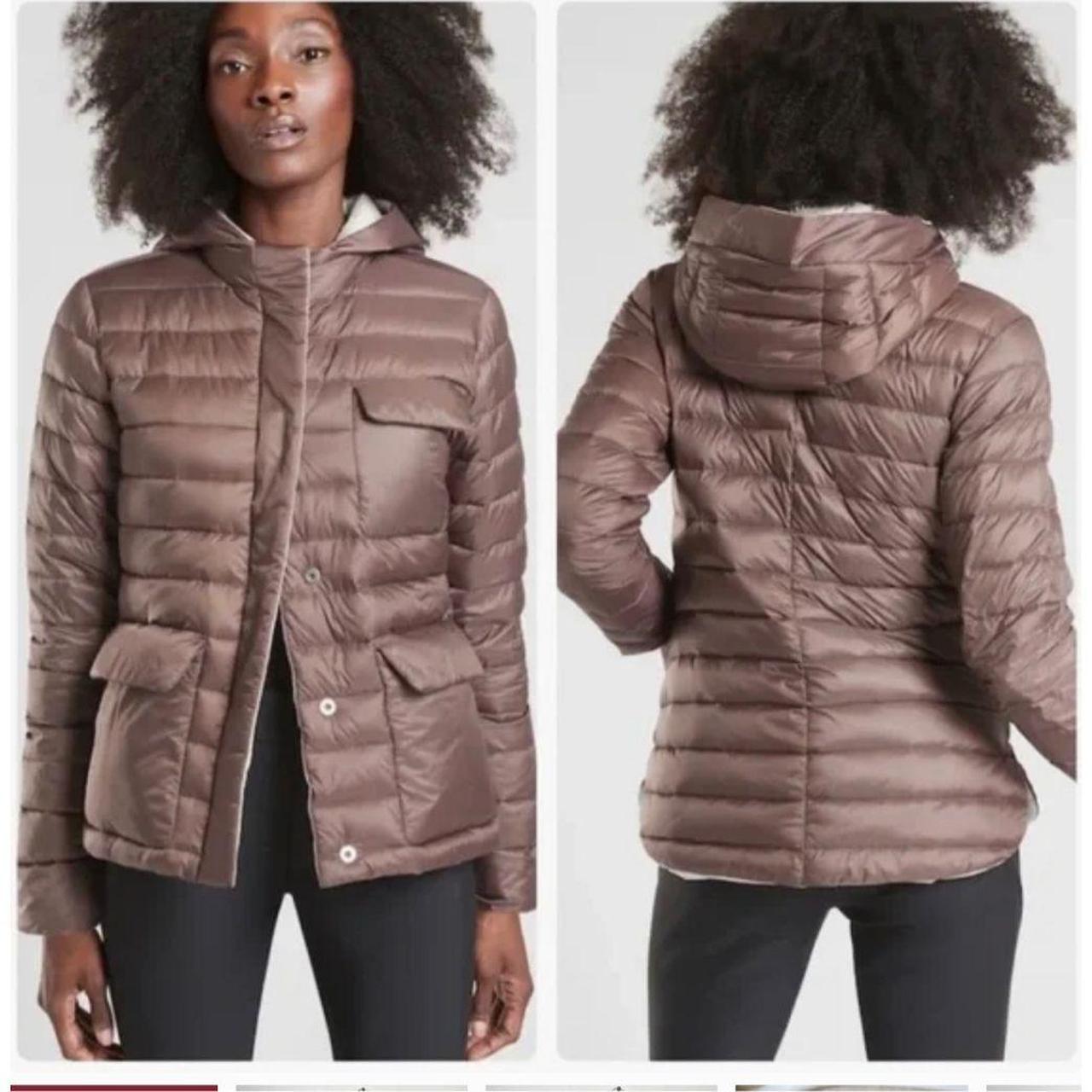 Athleta Pulse Reversible Down Jacket Lightweight... - Depop