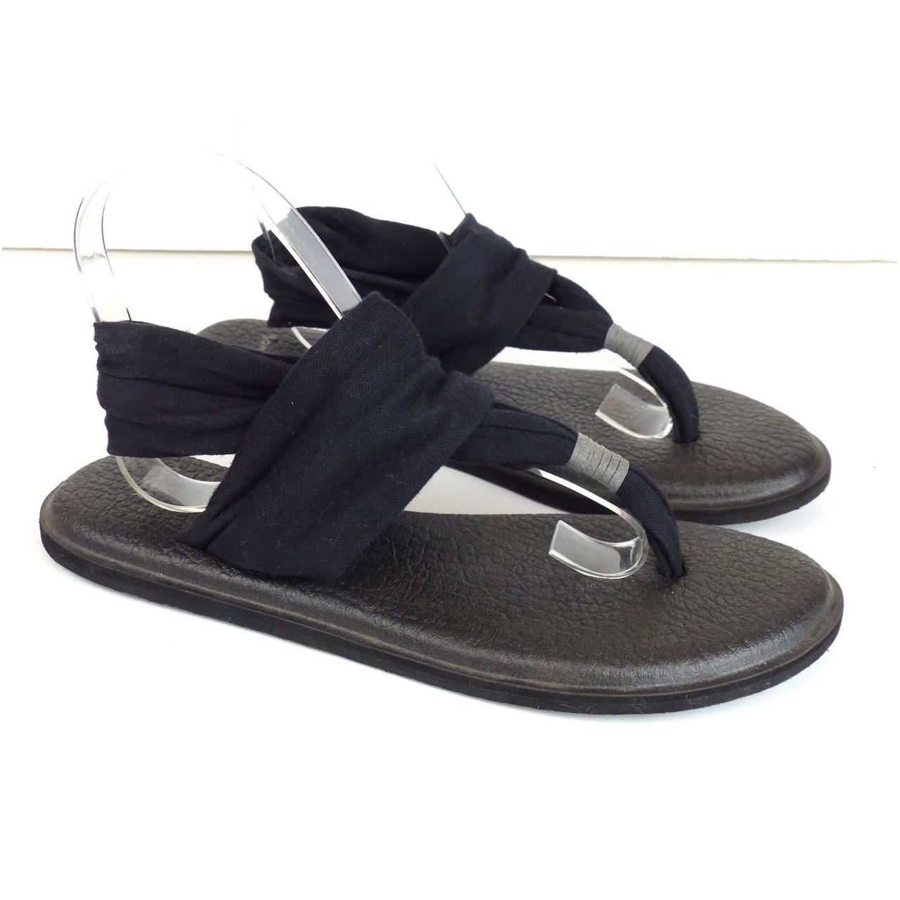 SANUK Yoga 2 Sling Black Sandals Flip Flops Thongs - Depop