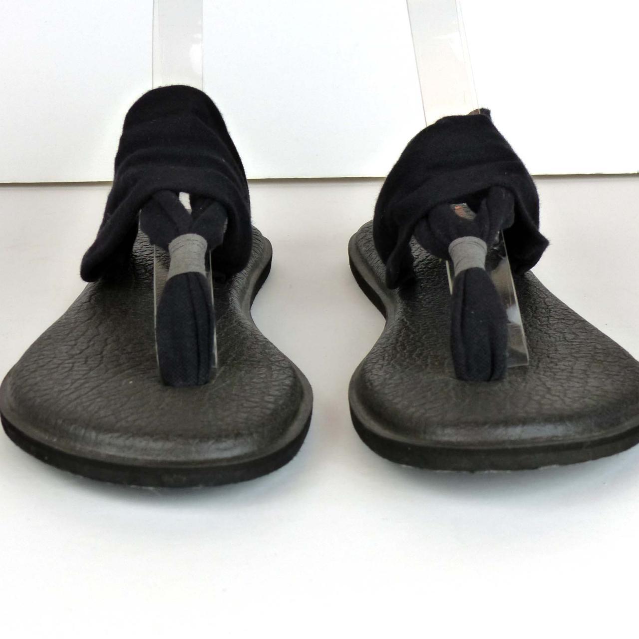 SANUK Yoga 2 Sling Black Sandals Flip Flops Thongs