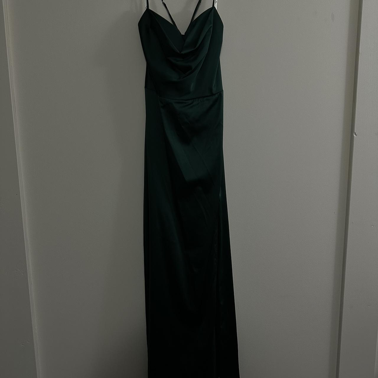 Davids bridal green satin dress - Depop