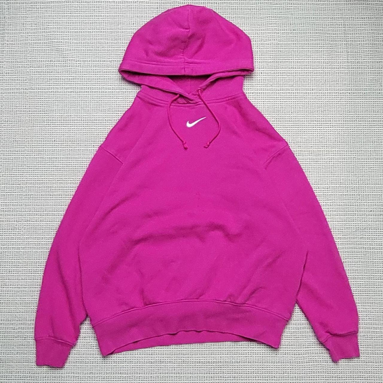 Modern Nike, center swoosh, bright pink, pullover... - Depop