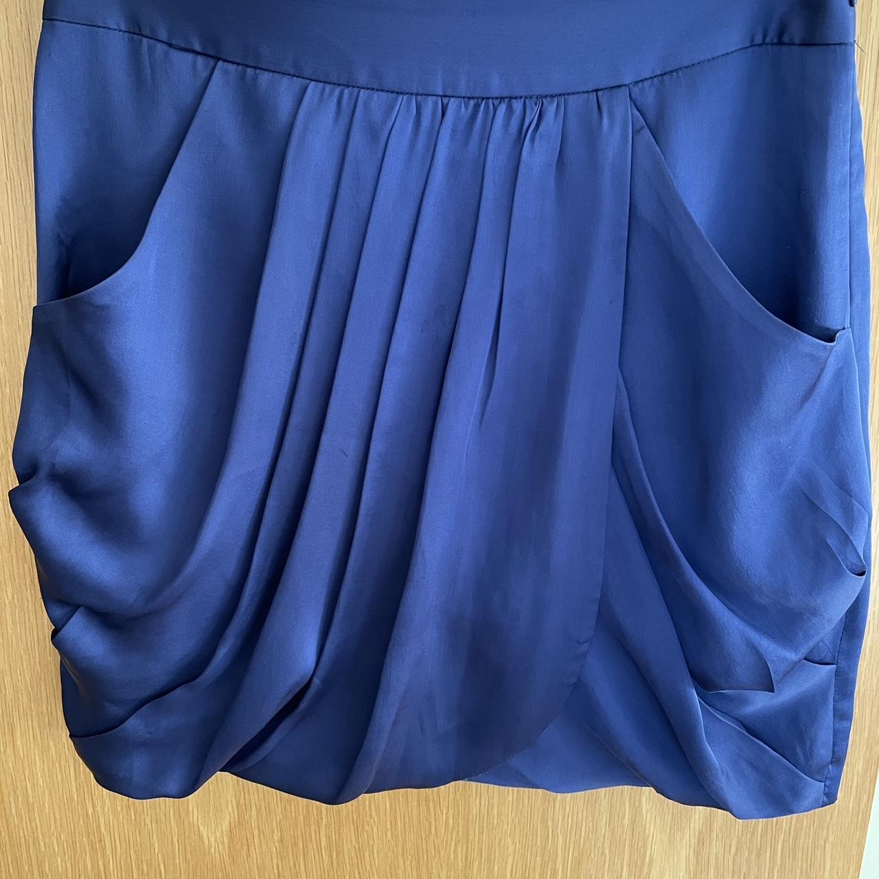 Club Monaco purple/blue silk skirt. Worn a handful... - Depop