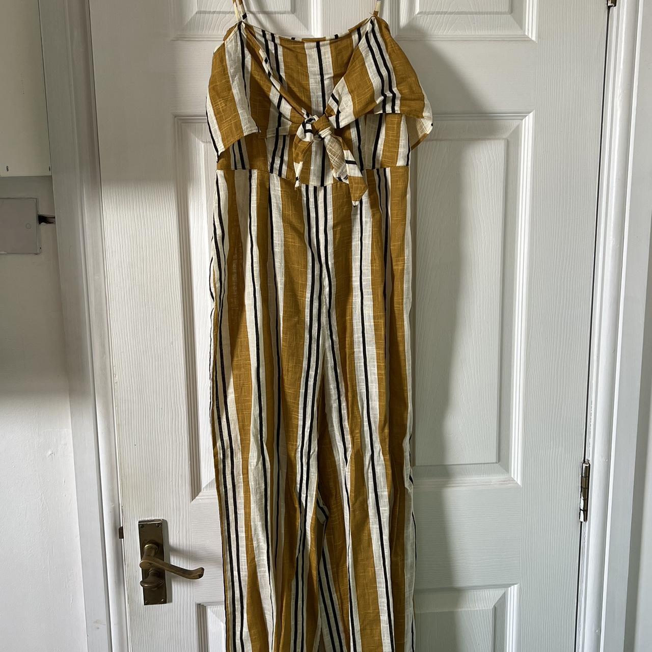 Primark Women's Yellow and Black Jumpsuit Depop