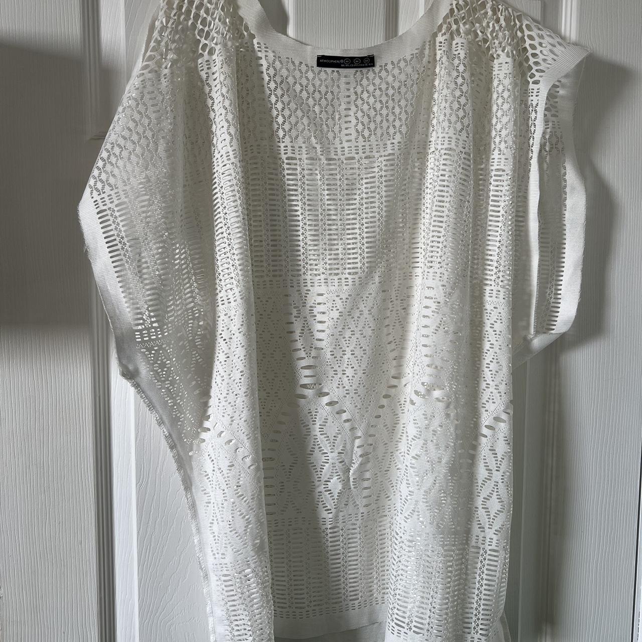 White beach cover up! Oversized fit and... Depop