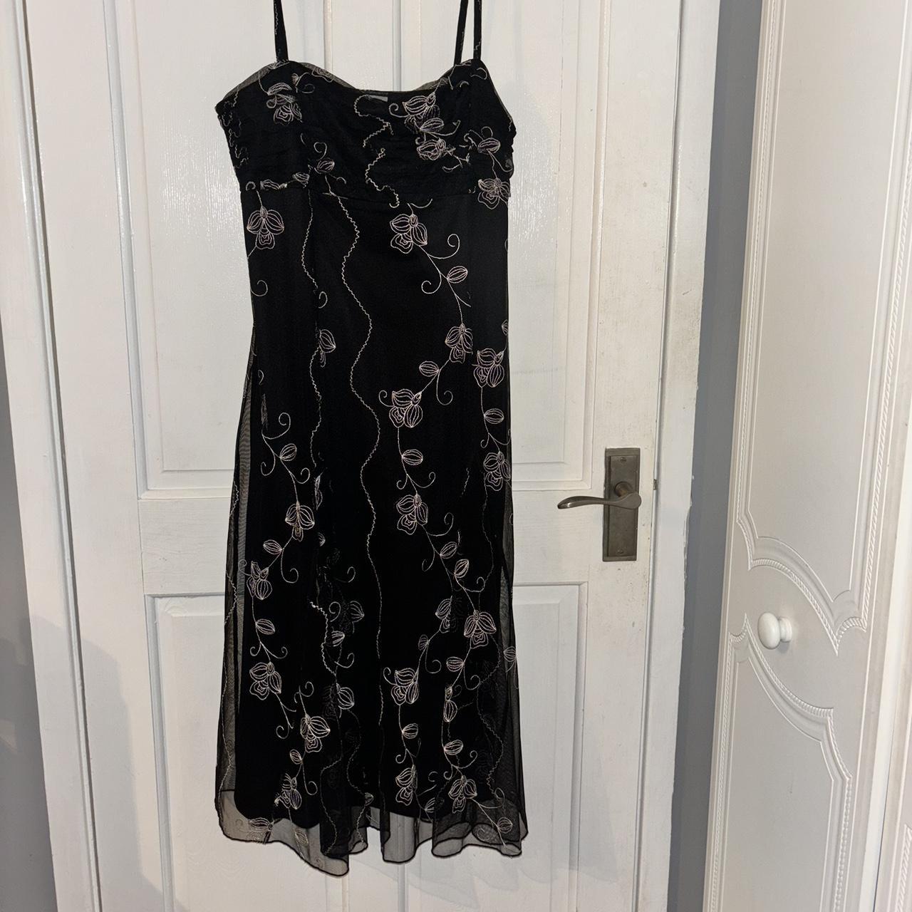 black wallis dress with white detail worn but good... - Depop