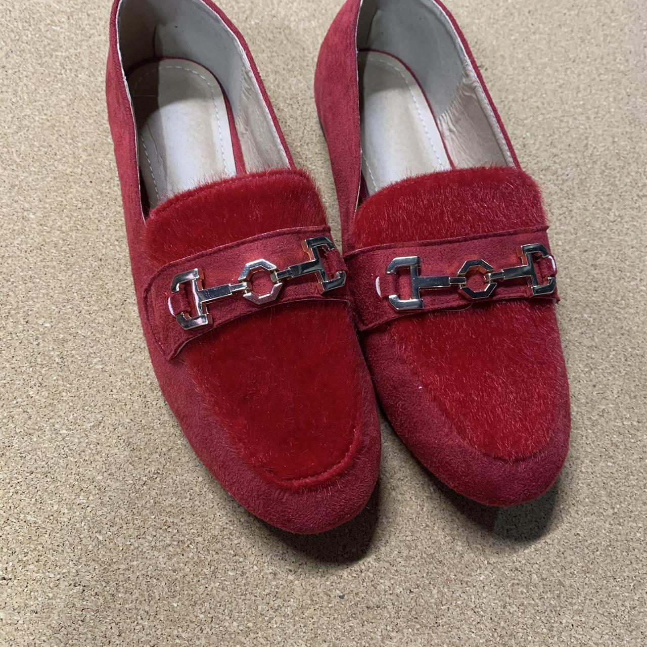 Red and Gold Loafers