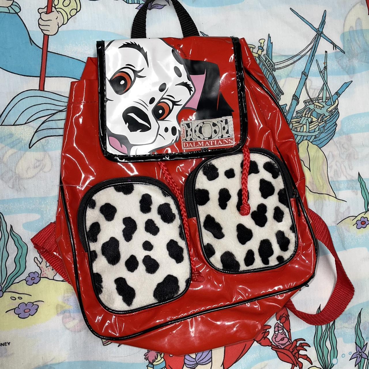 Disney 101 Dalmatians VTG 90s Backpack Bag Red Black White Polka Dots Perdita hotsell