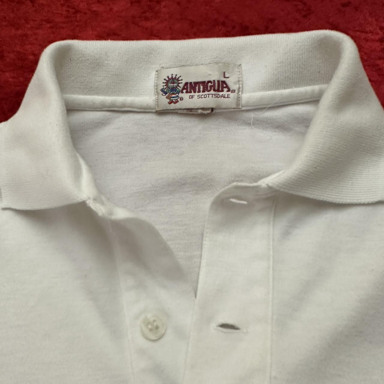 Antigua Apparel Men's White and Red Polo-shirts | Depop