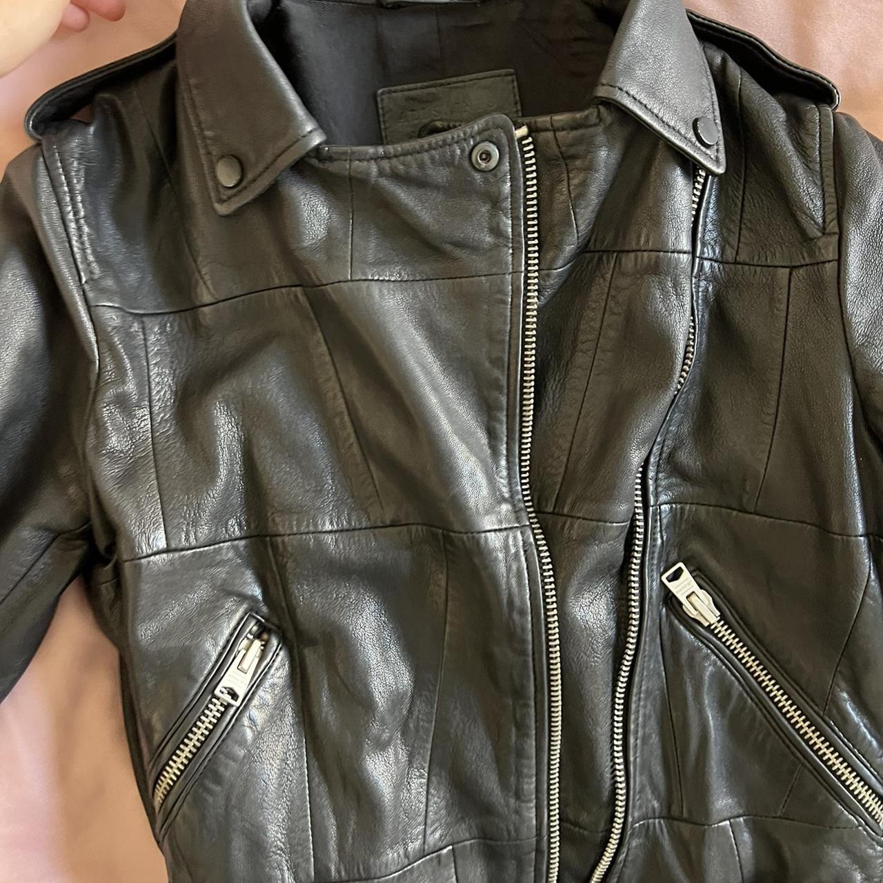 AllSaints biker real leather jacket. Excellent... - Depop