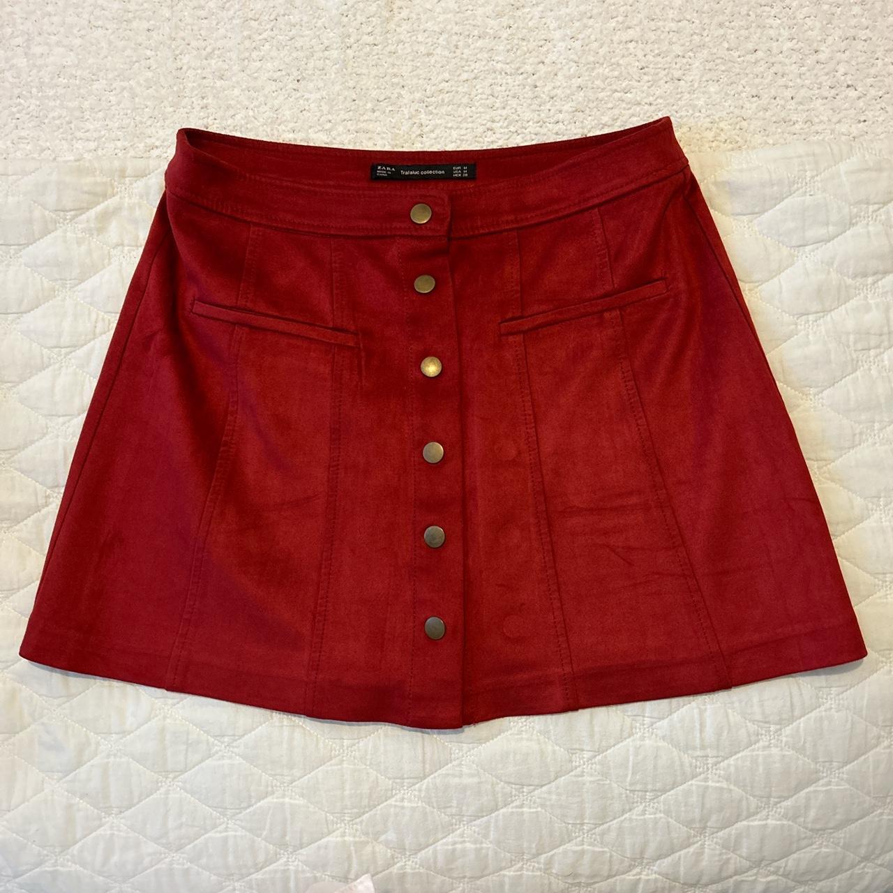 Zara Women's Red Skirt | Depop