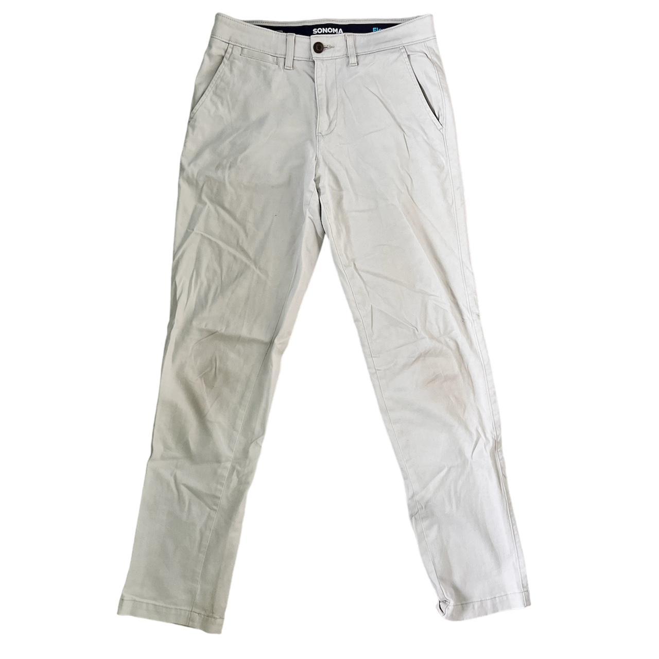 Sonoma Goods for Life Men's Cream Trousers Depop