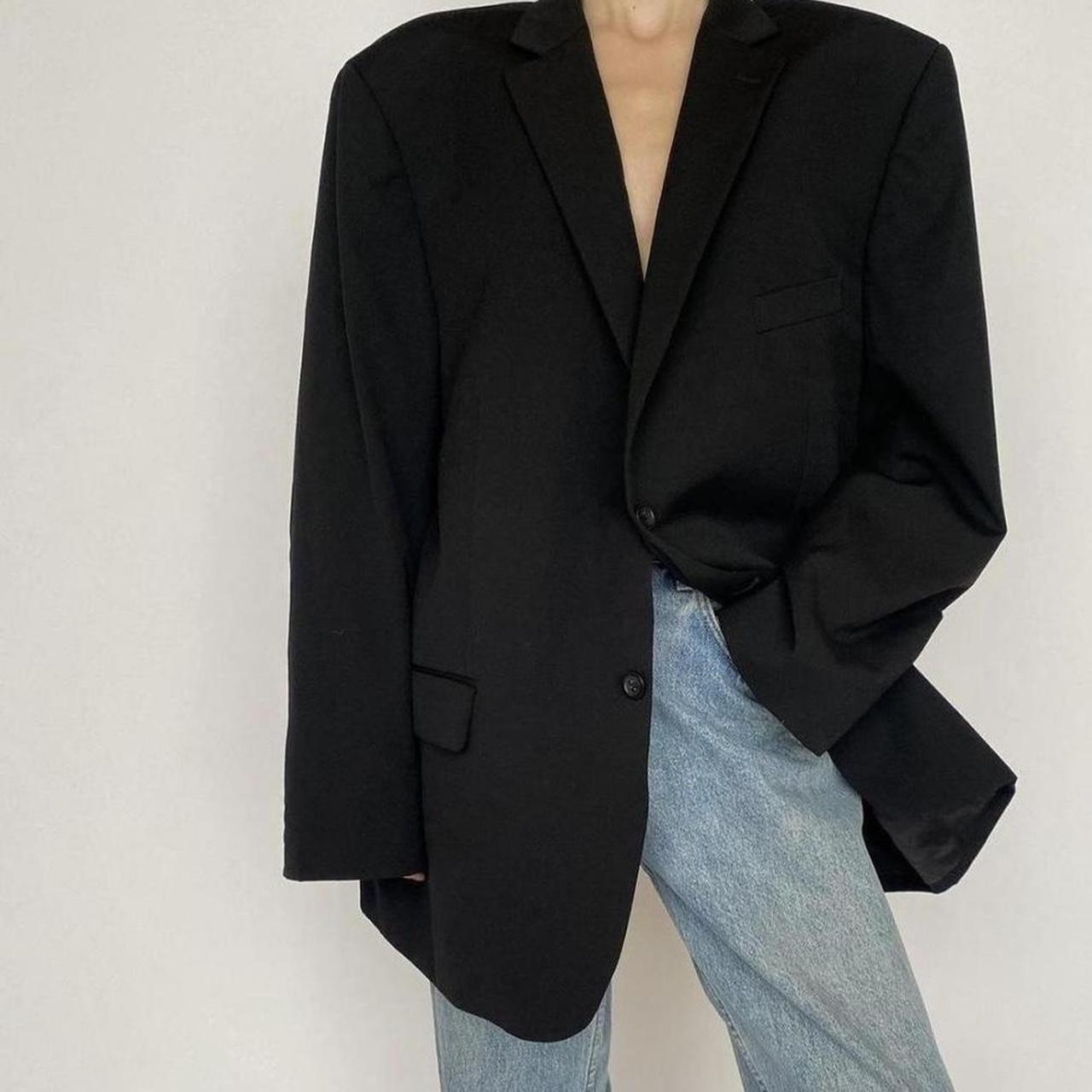 Vintage Oversized Black Blazer VINTAGE OVERSIZED... - Depop