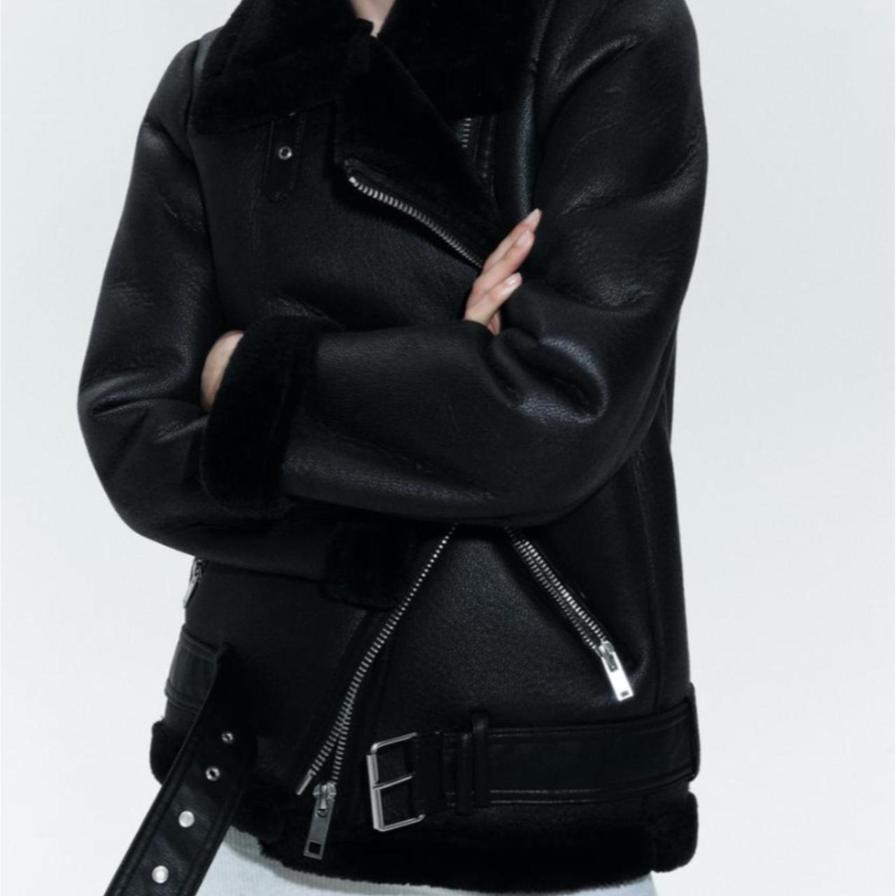 ZW Collection Double-Faced Biker Jacket from Zara | Depop