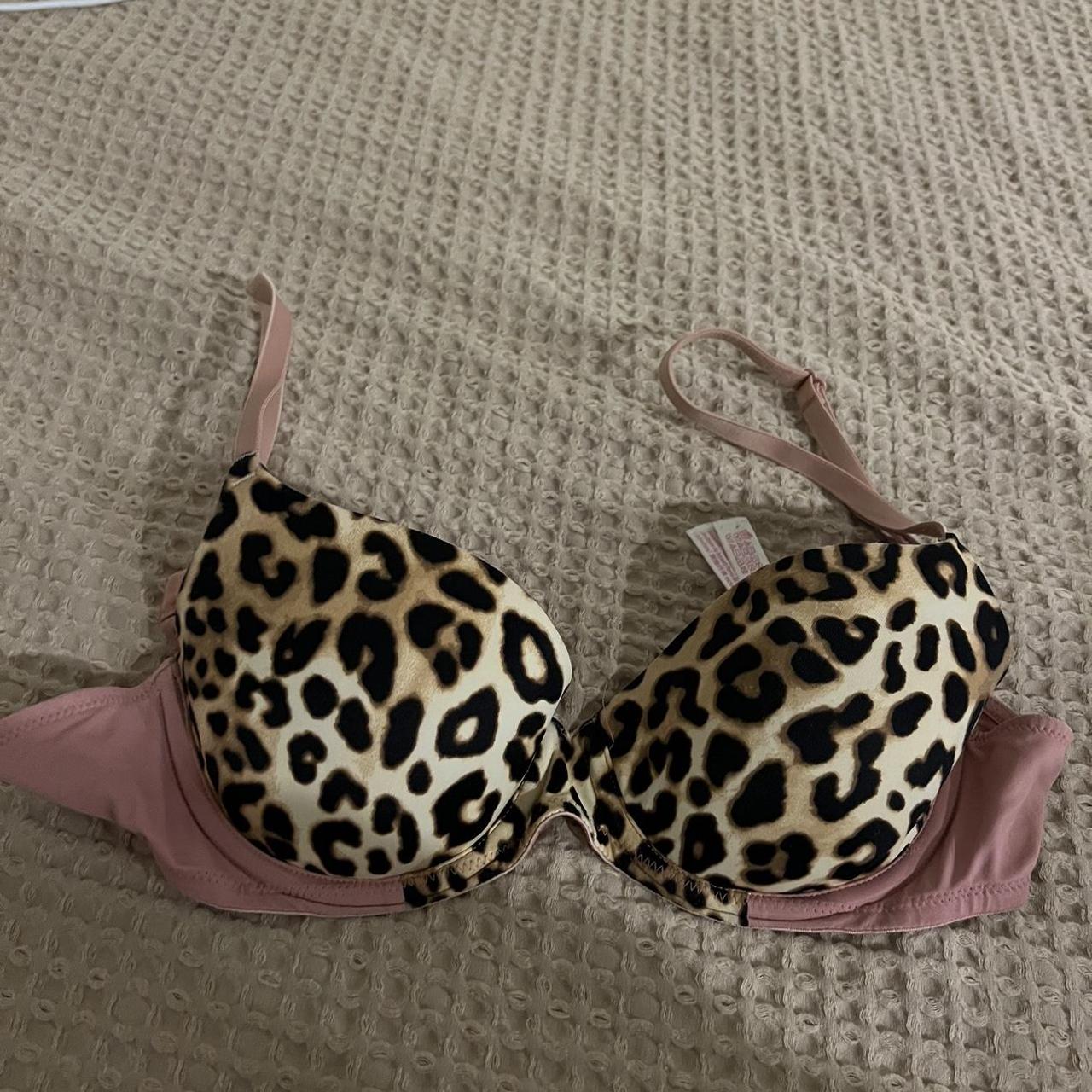 Victorias Secret Pink Leopard Bra 32b Size Depop 6548