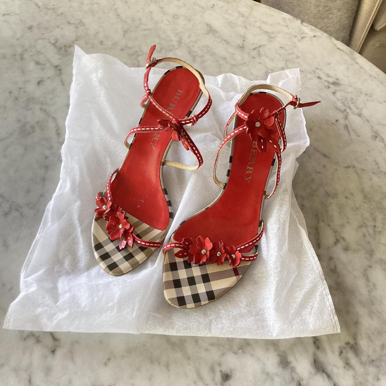 Burberry sandals womens red on sale