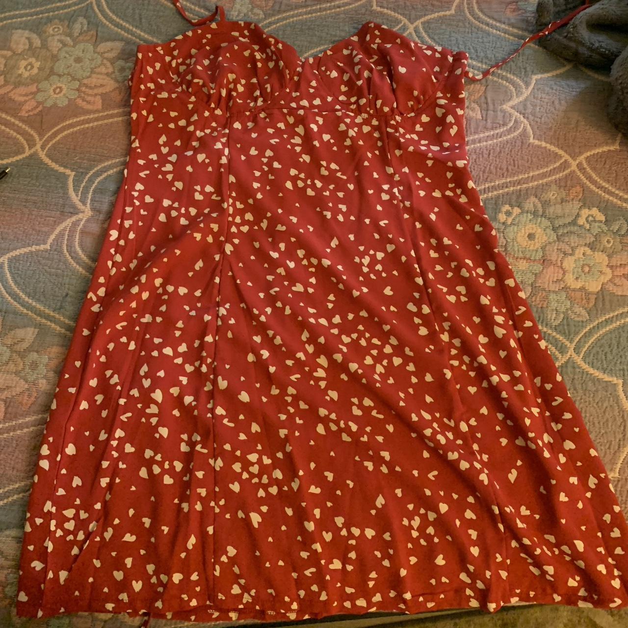 Women's Red and White Dress | Depop