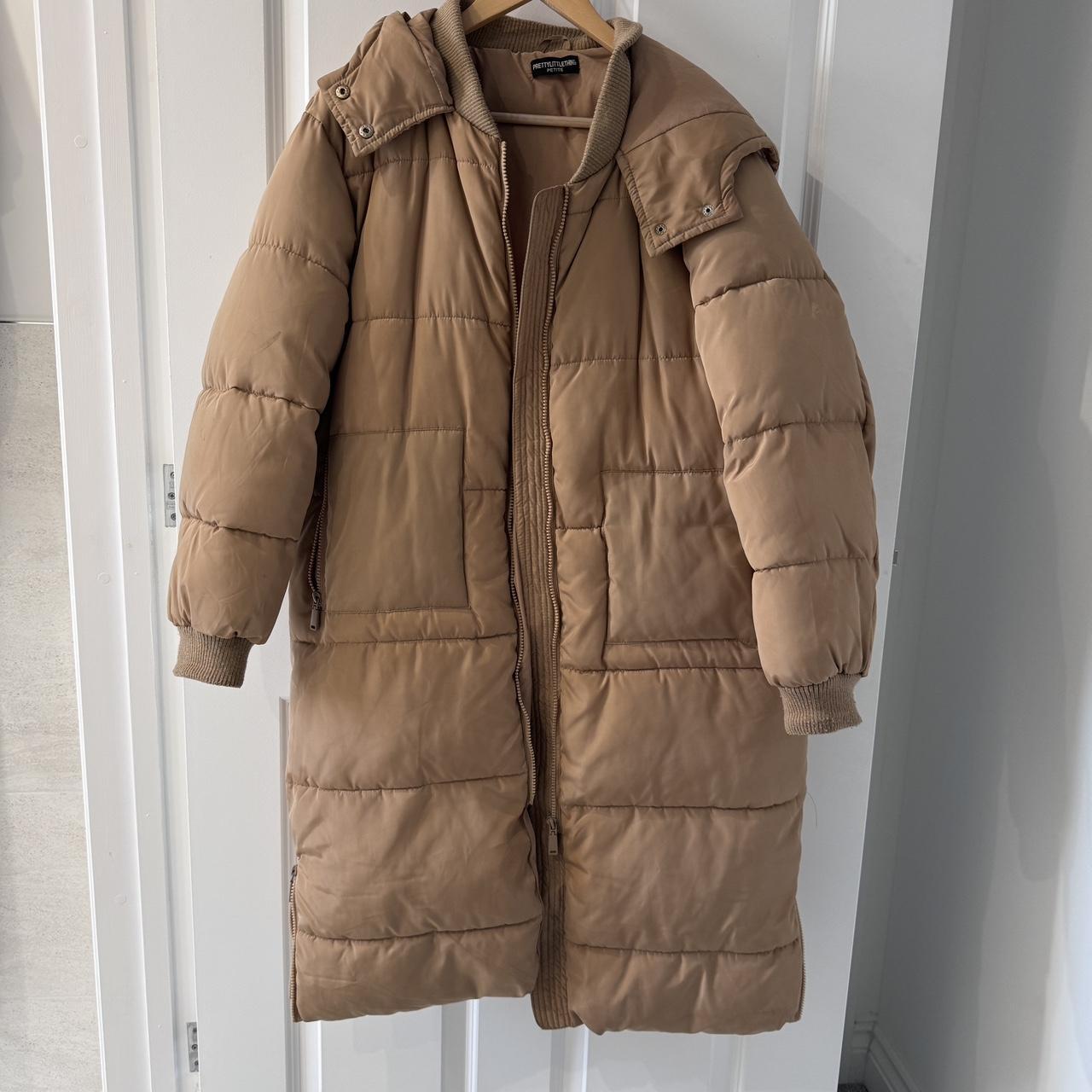 Camel coat pretty little thing best sale