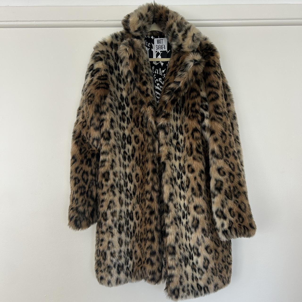 Matt Sarafa Faux Fur Cheetah Coat Size Medium Depop