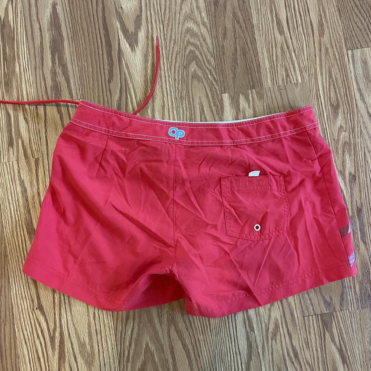 Ocean Pacific Women S Red And White Shorts Depop   P0 