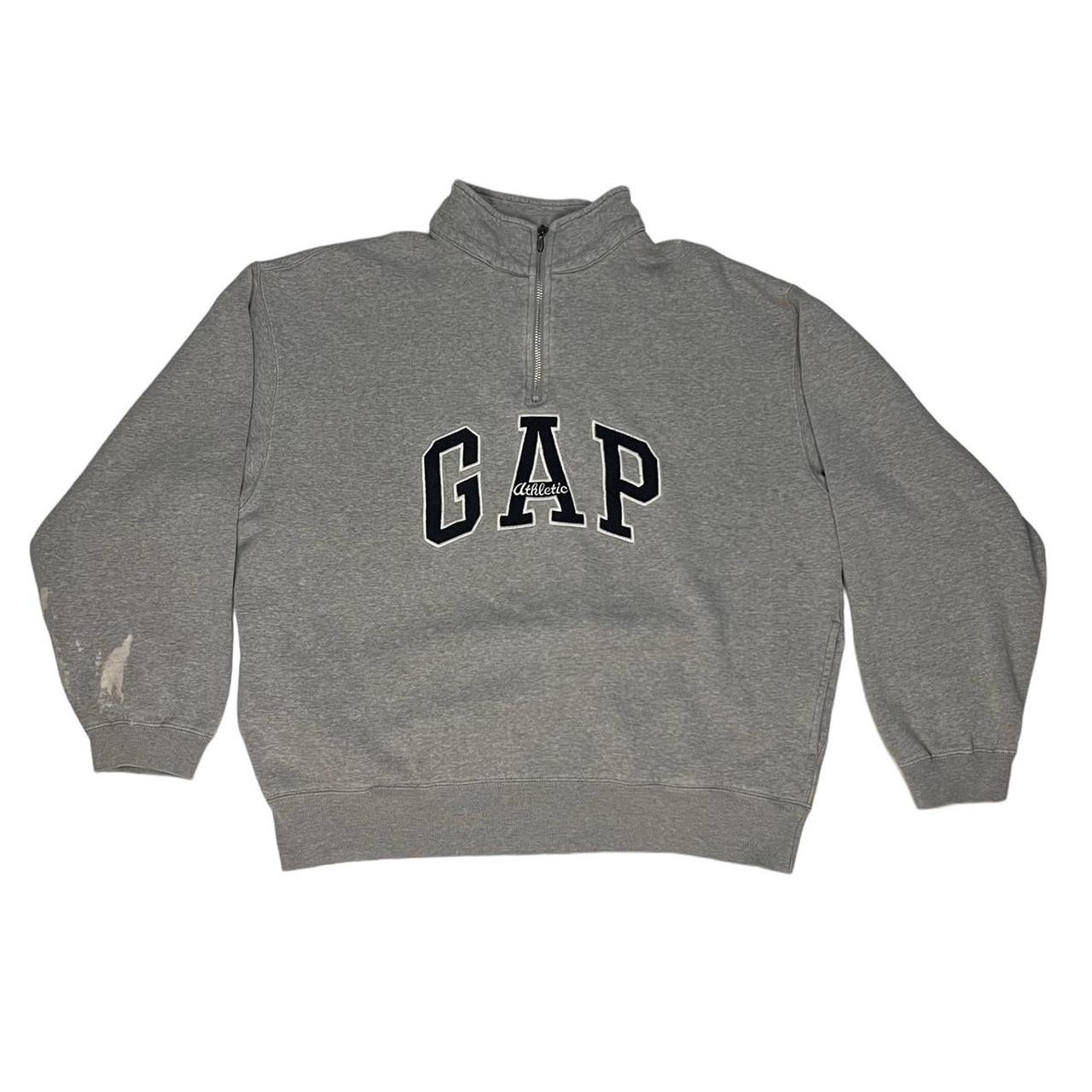 gap quarter zip large grey stain on right... - Depop