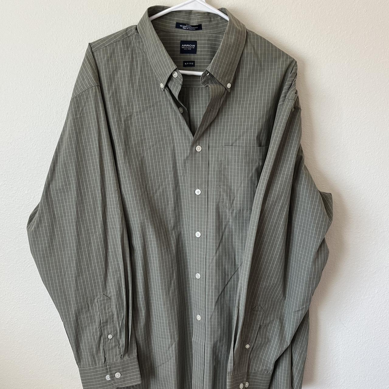 Awesome Sage green Arrow long sleeve buttonup shirt... - Depop