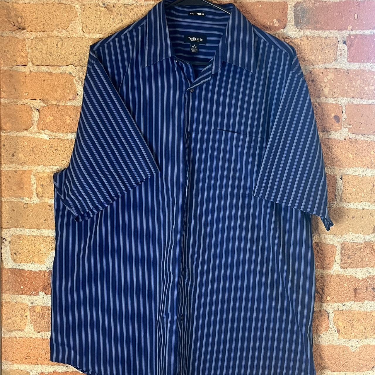 Super clean 90s Van Heusen vertical stripped... - Depop