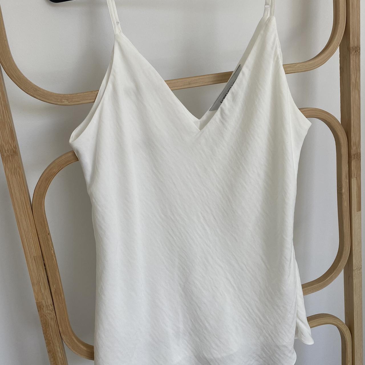 Forever New white silk cami - labelled size 12, has... - Depop