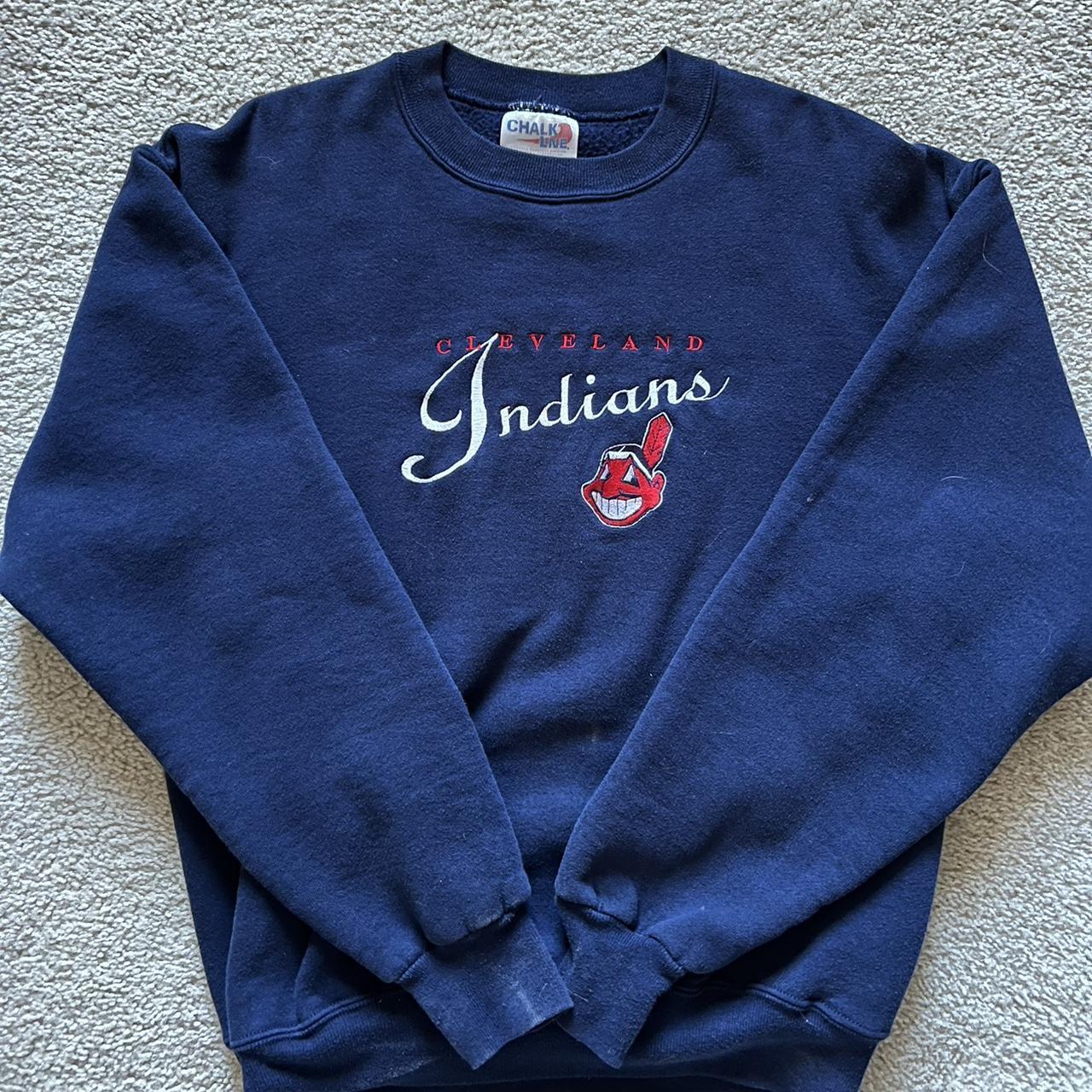 Embroidered Vintage 90s Cleveland Indians Sweatshirtcleveland 