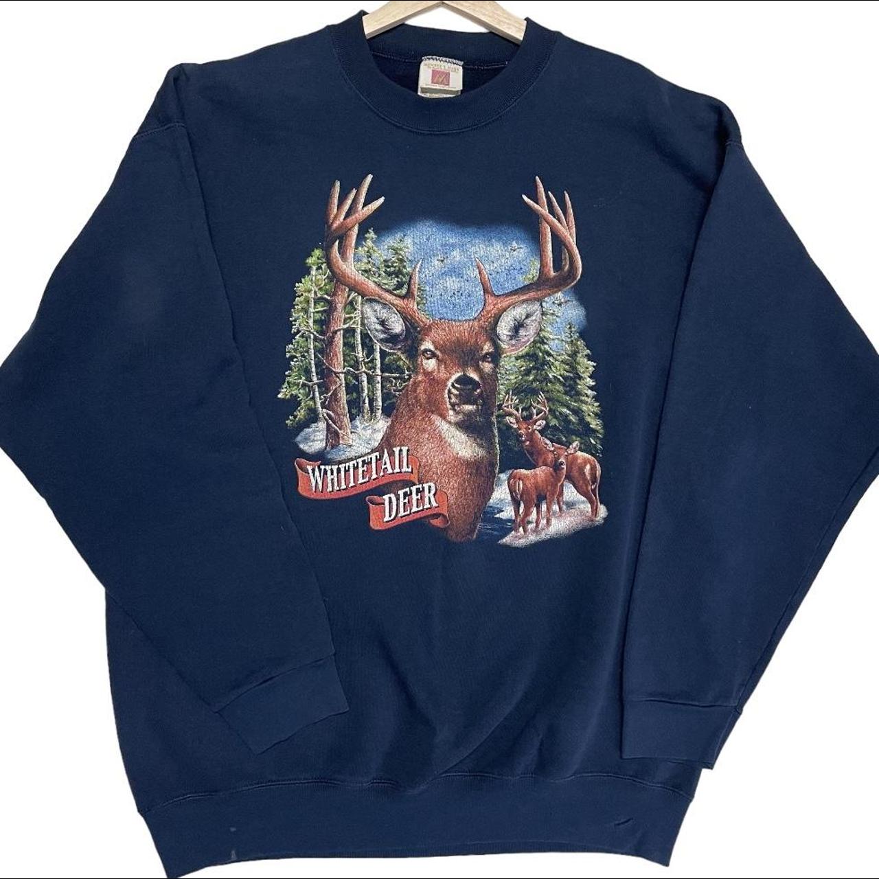 Vintage whitetail deer graphic sweatshirt Insane... - Depop