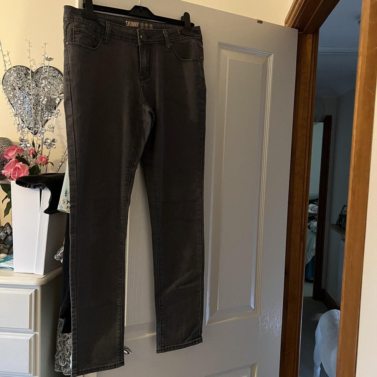 Slate Grey Denim Skinny Jeans Size 12 (Lot 11) 75%... - Depop