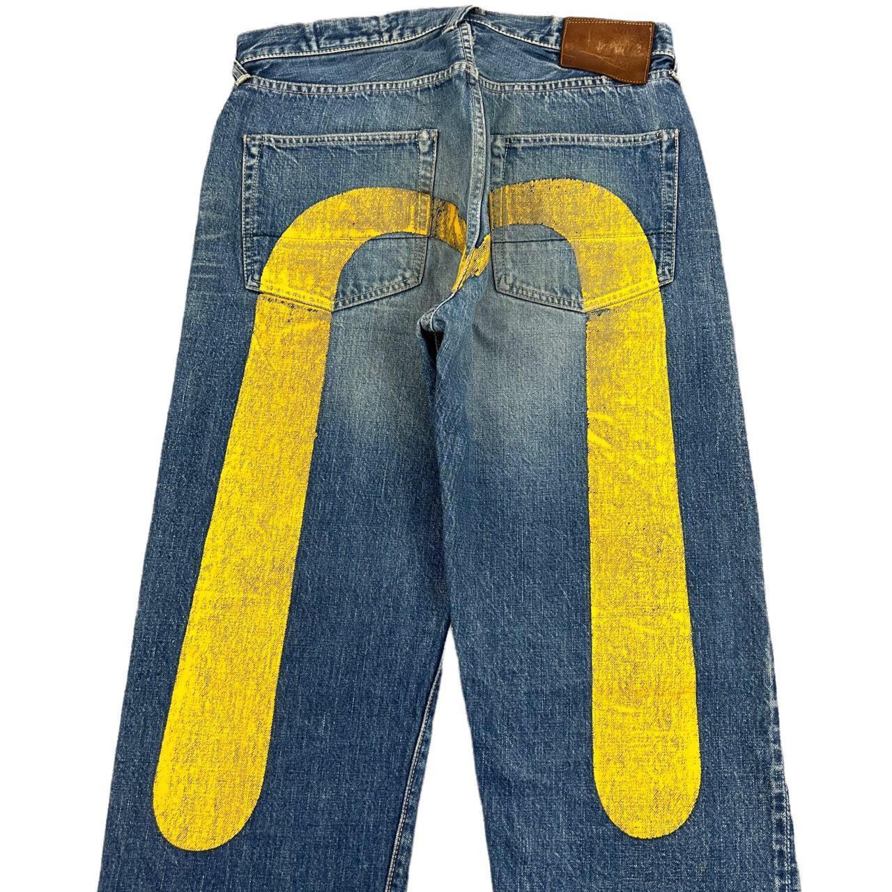Evisu Men's Yellow Jeans | Depop