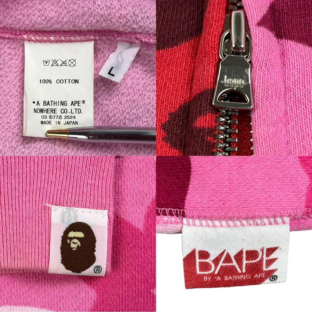 OG Bape Split Camo Full Zip Hoodie in Red &... - Depop